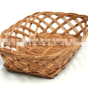 Handmade Chinese Traditional Cheap Willow Wicker Bread Baskets thumbnail-1