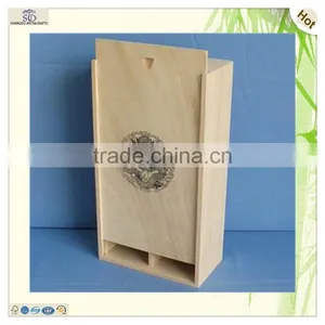 String Handle 2 Bottles Sliding Lid Wine Suitcase thumbnail-2