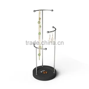 Metal Jewelry Holder, Jewelry Stand For Earrings,Necklaces, Bracelets With Cement Base thumbnail-3