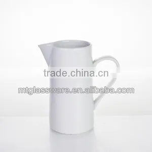 White Porcelain Eco-friendly Ceramic Water Pitcher Wholesale thumbnail-1