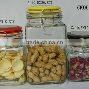 Clear Glass Airtight Jars With Flip Top Lid thumbnail-1