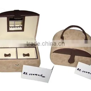 Lightweight Cute Handle Jewelry Box With Three Compartments And A Mirror thumbnail-1