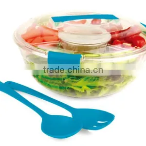 Transparent Plastic Salad Bowl With Lid thumbnail-2