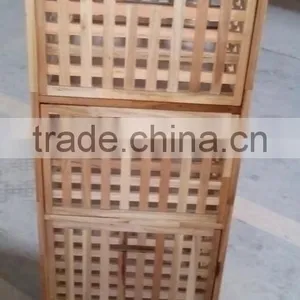 2017 New Design High Quality Wholesale Walnut Wood Laundry Basket thumbnail-2