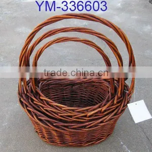 Hot Sale Boat Shaped Brown Willow Gift Basket thumbnail-1