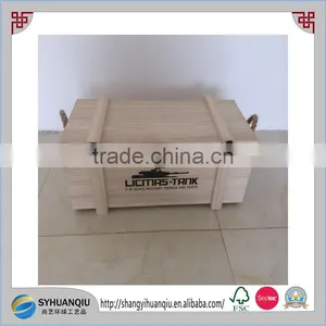 Rustic Solid and Natural Wooden Military Tank Mold Box Wooden Toy Box thumbnail-1