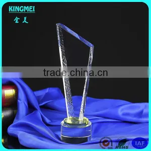 KM-ZP74 Hot! Personalization K9 Crystal Optical Glass With Coloured Glaze Engraving Glass Trophy thumbnail-4