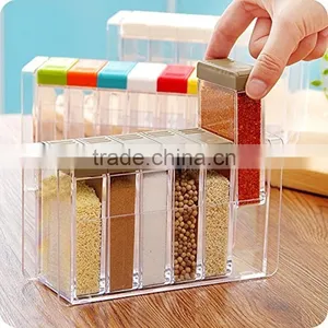 Food Grade 6 Pics Plastic Spice Jar Shaker Seasoning Bottle , Condiment Holder/ Container thumbnail-1