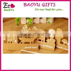 Kraft Paper Greeting Cards 4 Styles Creative Handmade Greeting Card Happy Birthday Invitation Cards thumbnail-1