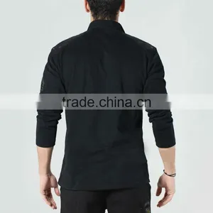 Men's 65% Polyester 35% Cotton With Logo Patch Zipper Collar and Pocket Military Polar Fleece Jacket thumbnail-5
