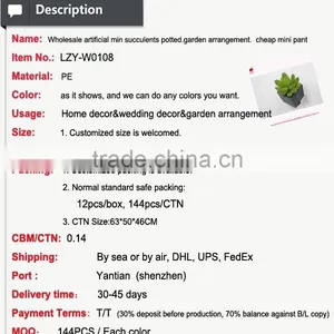 Wholesale Artificial Min Succulents Potted Garden Arrangement Cheap Mini Plant thumbnail-3