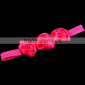 Handmade Satin Rose Flower Headband for Kids Hair Accessories thumbnail-4