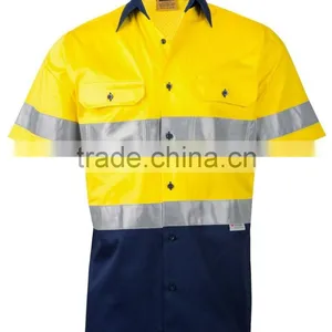 Customize Unisex High Visibility Short Sleeve Work Shirt thumbnail-1