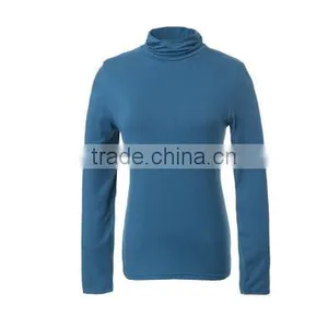 New Style Fashion Long Sleeve Turtleneck Ladies T-shirt Wholesale thumbnail-2