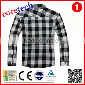 Newest Popular White Black Flannel Shirt Factory thumbnail-3