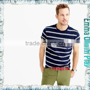 New High Grade Mens Relaxed Fitness Striped O-Neck Cotton T Shirts thumbnail-1