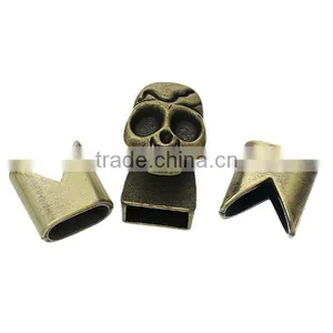 Hook Clasps Bracelet End Bar With Slider For Leather Bracelet Skull Halloween Antique Bronze 19mm X13mm 13mm X13mm thumbnail-1