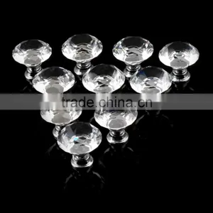 2017 Hot Sale 10 Pcs/Pack 30mm Diamond Shape Crystal Glass Drawer Cabinet Knobs Pull Handles Door Wardrobe Hardware Accessories thumbnail-1