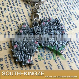 Unique Design Japan Four Islands Map Bronze Color Keychain thumbnail-1