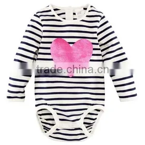 2016 Stripes Loving Heart Triangle Baby Romper thumbnail-2