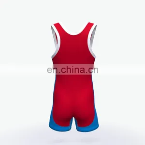 Wholesale Cheap Blank Youth Practice Wrestling Singlets Custom thumbnail-3