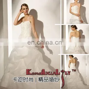 EB1884-1582 Hot Sale Dimple Fishtail Wedding Dress Organza Evening Dress thumbnail-1