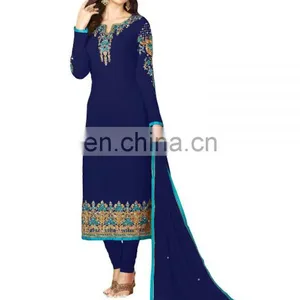 Women's Party Wear Straight Cut Salwar Kameez Designs 2017 thumbnail-1