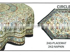 Block Printed Kalamkari Tablecloth , Napkin & Placemat thumbnail-2