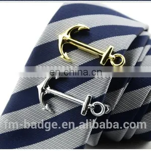 Elegant Men God & Silver Anchor Tie Clips, Glass Tie Bar, Feather and Pen Pen Shaped Tie Bar for Men, Key Pen Arrow Gold Collar thumbnail-1