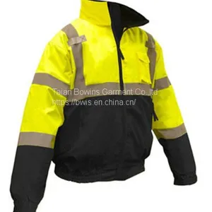 Wholesale Custom Breathable Hi Vis Bomber Jacket thumbnail-1