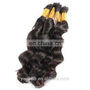 Unprocessed 8A Wholesale Indian Virgin Hair Full Cuticle Ponytail Bulk Hair Deep Wave Human Hair For Braiding Paypal Accept thumbnail-1