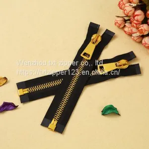 #3 #4 #5 #8 #10 Metal Brass Zipper With Swiss Teeth Open End thumbnail-5