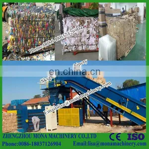 Double Horizontal Conveyor Cylinder Hydraulic Baler Scrap Paper Waste Paper Baling Press thumbnail-1