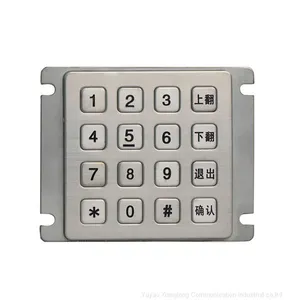 4x4 Keys Waterproof Stainless Steel Keypad for Access Control thumbnail-2