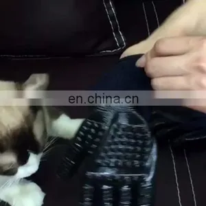 Custom Logo Pet Dog Hair Removal Grooming Silicone Glove thumbnail-1