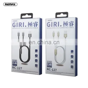 Remax 2.4A Cell Phone Accessories 2 In1 Data Cables, 1M TPE Zinc Alloy USB to Type C Lighnting thumbnail-4