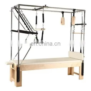 Gym White Wood Pilates Bench Reformer Home Yoga Reformer Equipment Classic Bed Pilates Machine Trapeze Table Cadillac Reformateu thumbnail-5