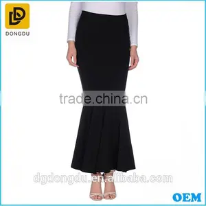 Hot Sale Casual Cotton Solid Color Maxi Skirt Latest Long Skirt Design 2016 thumbnail-2