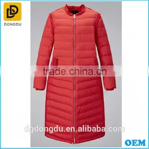 New Design Red Long Down Jacket From Dongdu Clothing Factory thumbnail-3