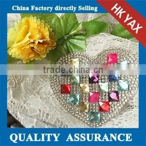 Jw0912 Fashion Heart Shaped Rhinestone Patch;Wholesale Bridal Rhinestone Applique;Crystal Bridal Applique thumbnail-1