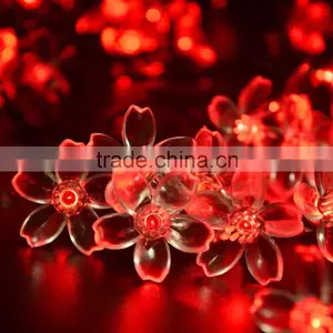50 LED 7M Peach Blossom Shape Solar Powered String Fairy Lights for Indoor Outdoor Garden Christmas Wedding Party thumbnail-4