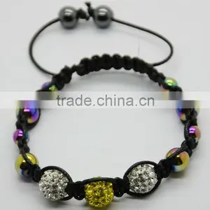 Fashion 2012 Joya Shamballa Ball With Rainbow Bracelet thumbnail-1