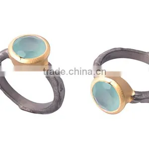 Silver Ring With Blue Stone thumbnail-1