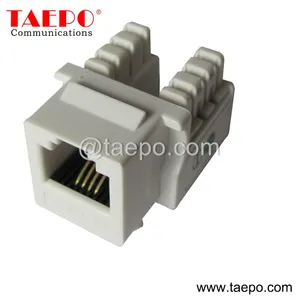 Sample Free AP Style CAT3 6P4C RJ11 90 Degree Network Telephone Keystone Jack From China Factory TAEPO thumbnail-1