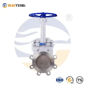 [Ruoteng] High Quality Stainless Steel Valve Manual Operate Knife Gate Valve With Wheel Handle thumbnail-1