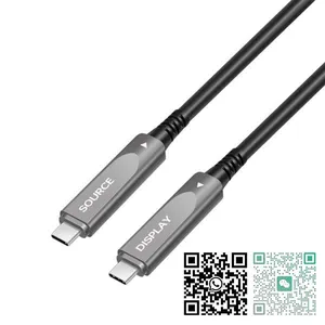 OEM Factory Wholesale 15meter 10Gbps USB3.2 Type-C Active Optical Extenion Cable 60W PD-8K/60Hz for VR,Camera,3D Scanner & Medical thumbnail-1