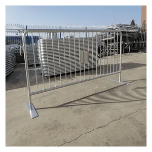 HT-FENCE Temporary Pedestrian Heavy Duty Crowd Control Steel Barricade Crowd Control Barriers Metal Interlocking Barricade thumbnail-3