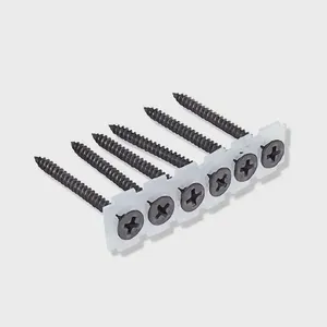Professional Grade Coarse Thread Auto-feed Screws, Yellow Zinc Coated, Plastic Strip, 25mm/35mm/40mm, for Drywall Installation thumbnail-2