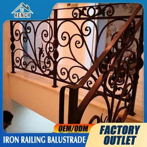 Home Villa Wrought Iron Railing Balcony Balustrades Stair Fence For Sale thumbnail-2