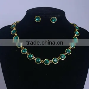 Dignified Crystal Chain Silver Fashion Jewelry Necklace Set thumbnail-4